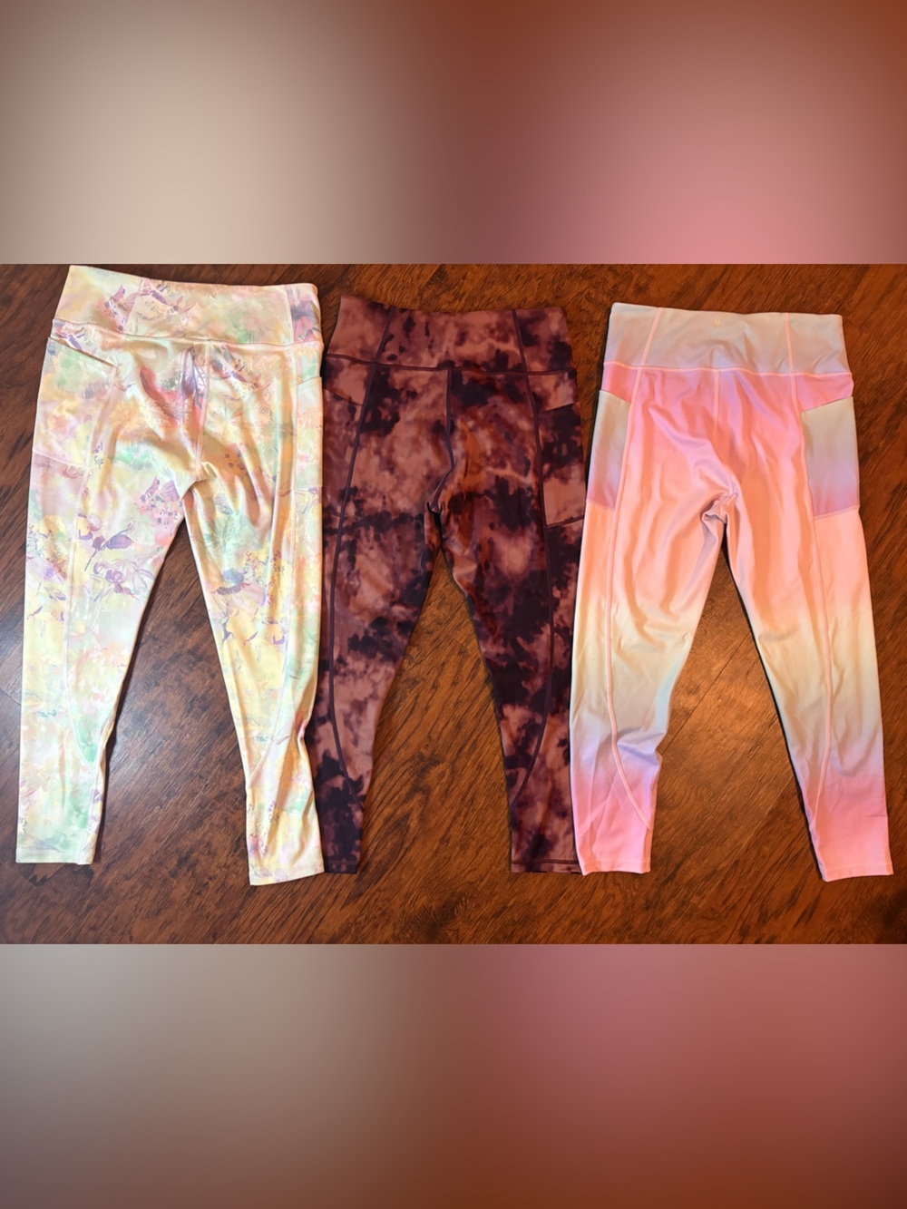 Women’s Tie-Dye Leggings - Pastel, Brown & Pink Bundle